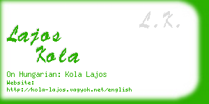 lajos kola business card